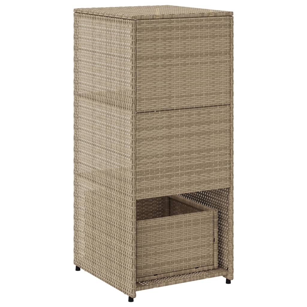 Gartenschrank Schwarz 50x55x115 cm Poly Rattan