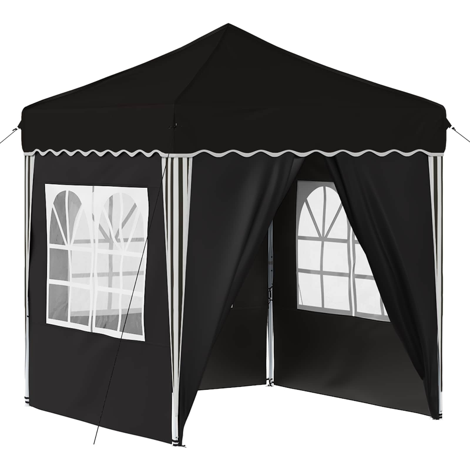 Pop-up Partyzelt 195 x 195 x 245 cm Creme Oxford-Stoff