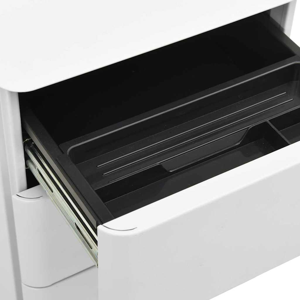 Aktenschrank mit Rollen Weiß 30x45x59 cm Stahl
