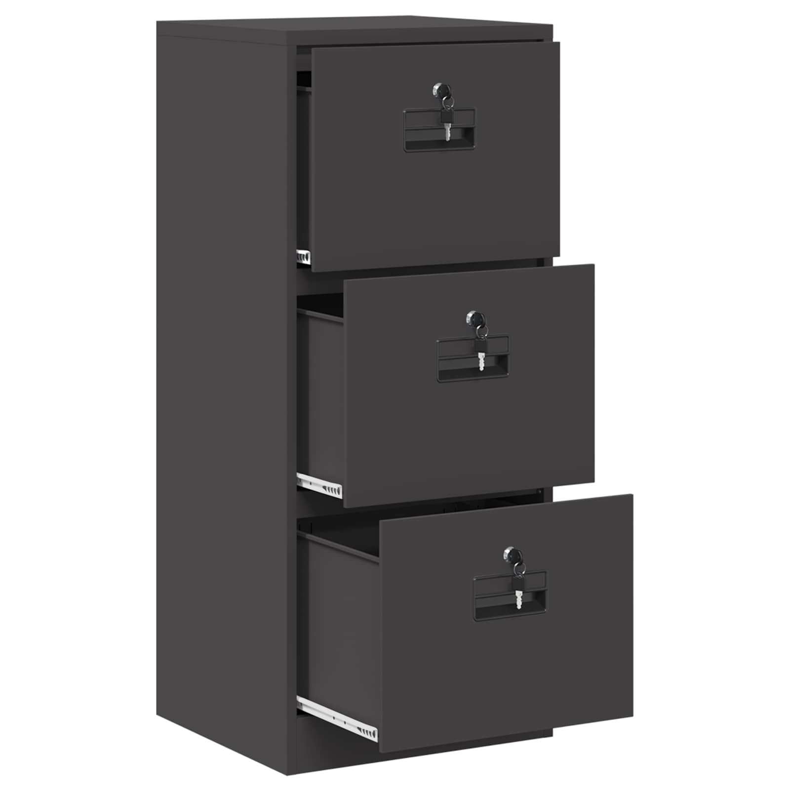 Aktenschrank 2 pcs Schwarz 44 x 50 x 139 cm Kaltgewalzter Stahl
