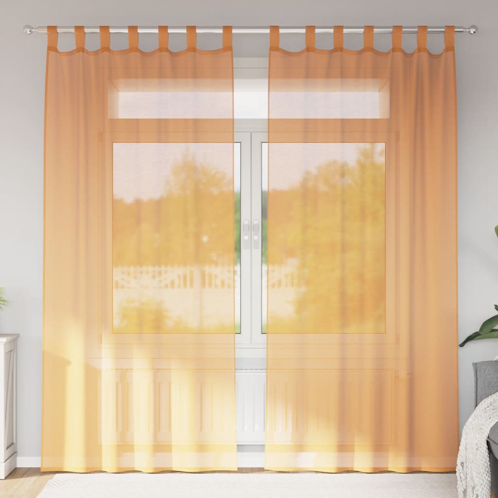 Voile Vorhänge mit Ösen 2 Stk. Apfelgrün 140x140 cm