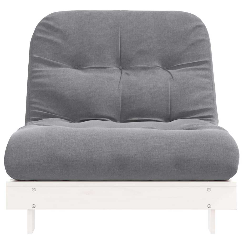 Futon Schlafsofa mit Matratze Braun 70x206x11 Massivholz Kiefer