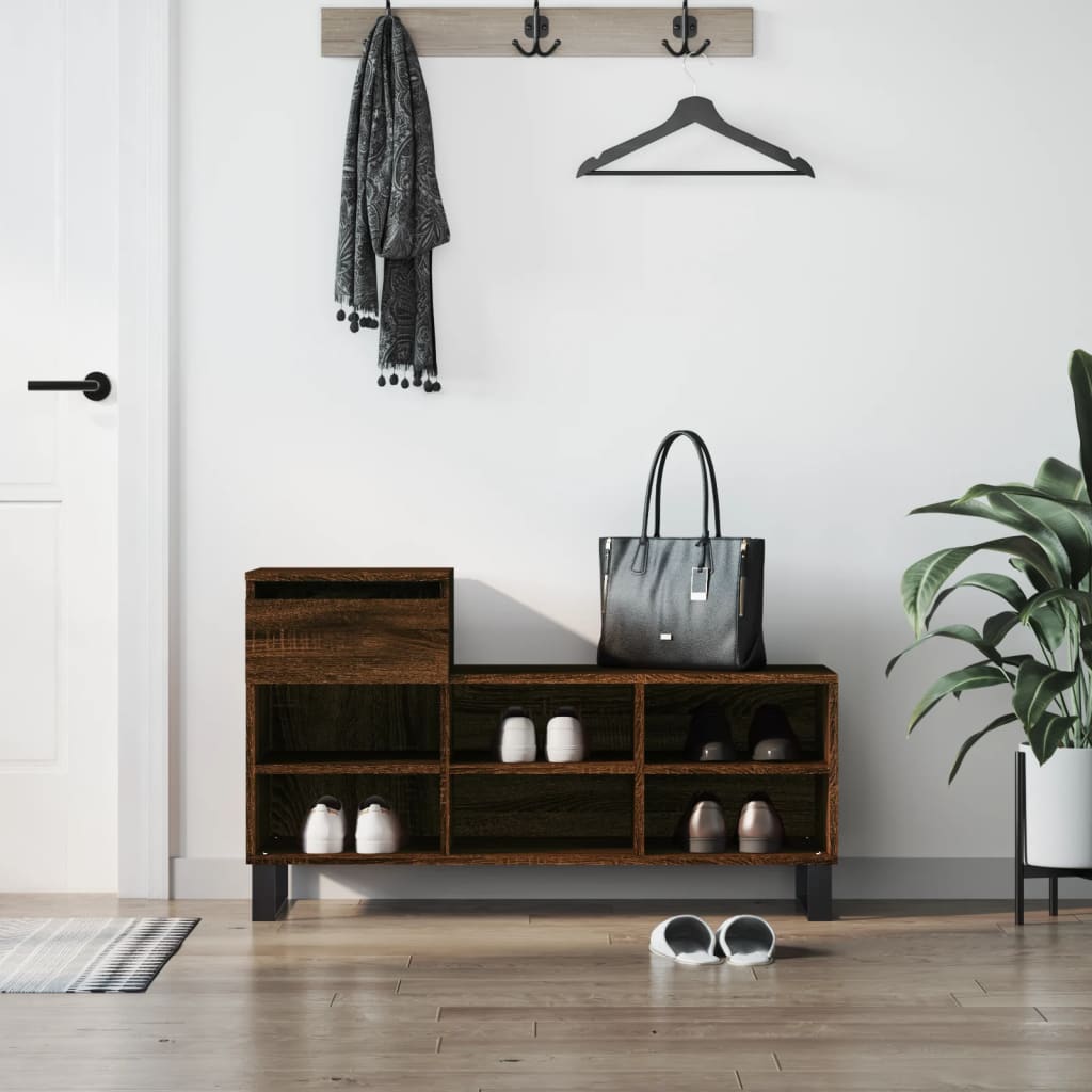 Schuhregal Grau Sonoma 102x36x60 cm Holzwerkstoff