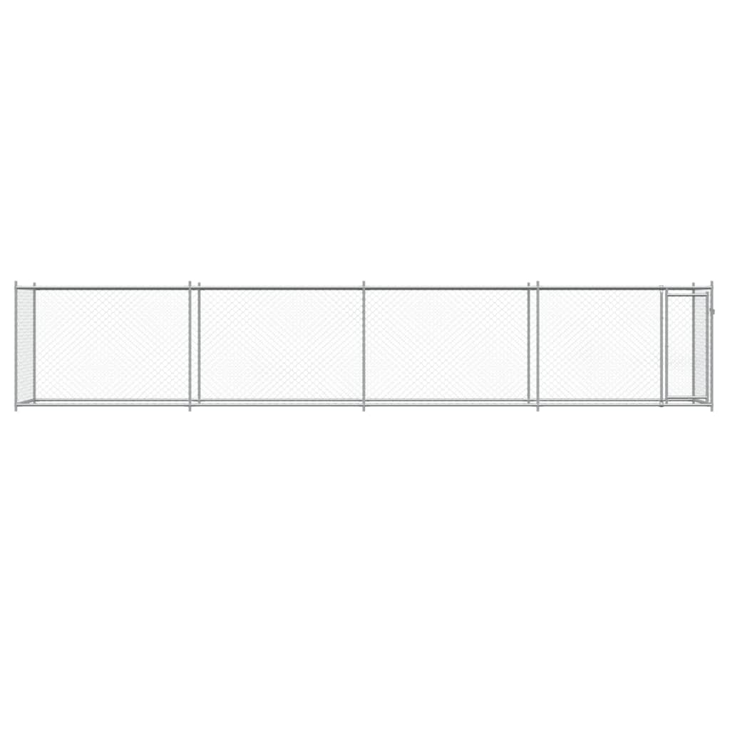 Hundezwinger mit Tür Grau 2x2x1,5 m Verzinkter Stahl