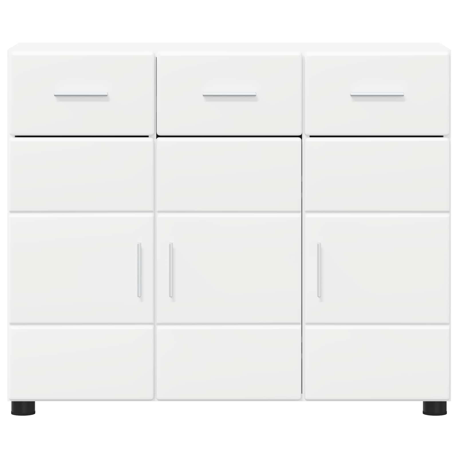 Highboard mit Regal FLORIN Weiß 60 x 35 x 182 cm Holzwerkstoff