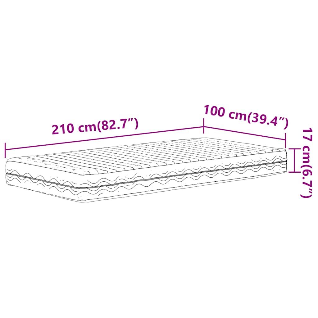 Schaumstoffmatratze Weiß 80x200 cm Härtegrad H2 H3
