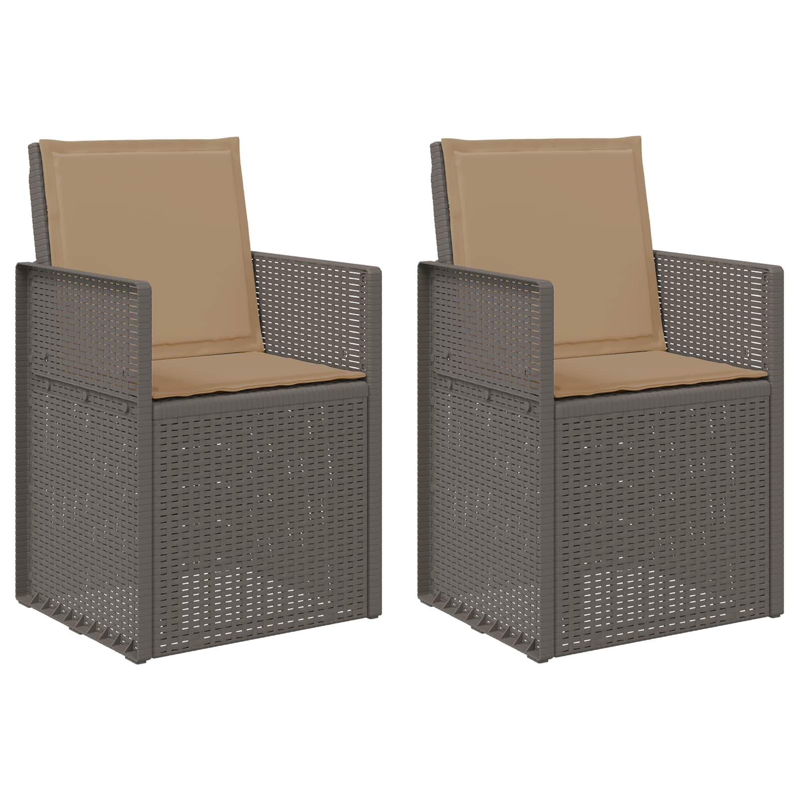 Garten Esszimmerstühle 2 pcs Weiß und Hellgrau PP