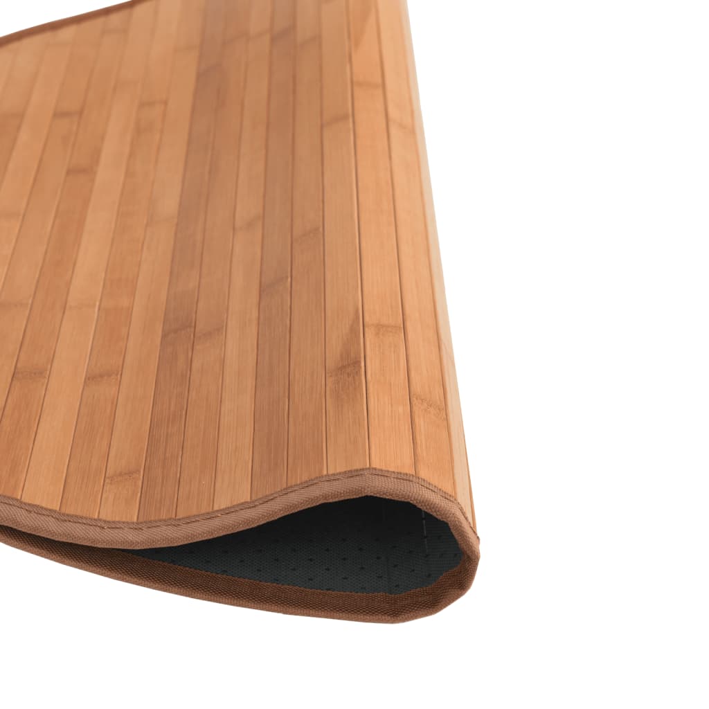 Teppich Rund Schwarz 60 cm Bambus