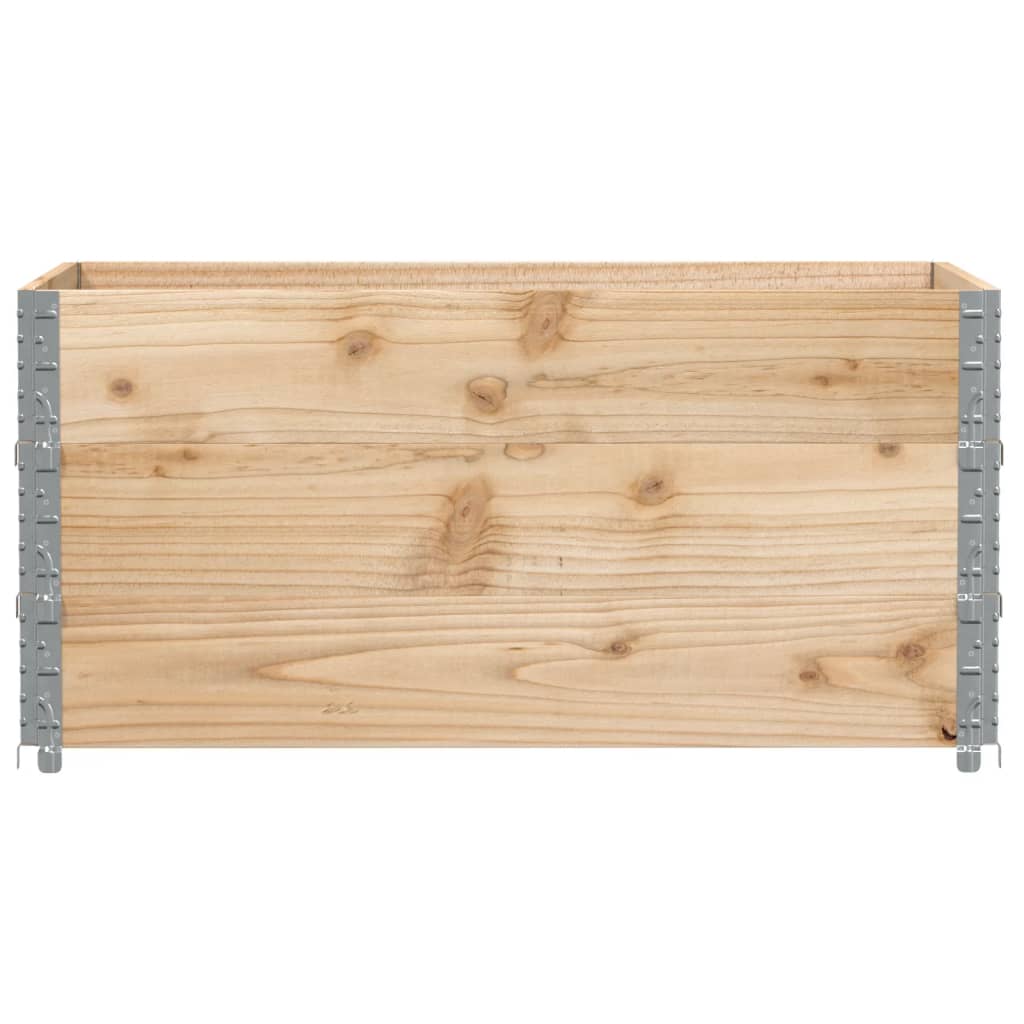 Paletten-Aufsatzrahmen Schwarz 80x60 cm Massivholz Kiefer