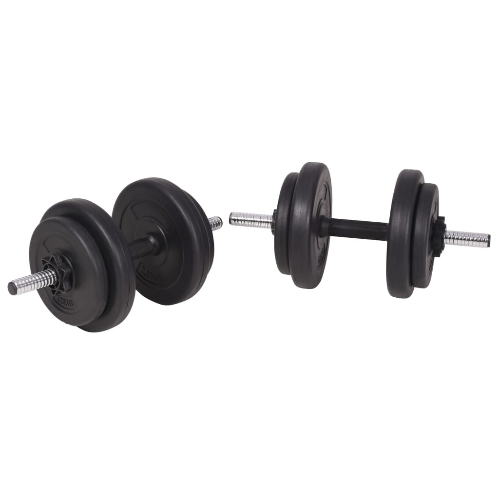 Hantelbank mit Ablage, Langhantel und Kurzhantel Set 60,5 kg