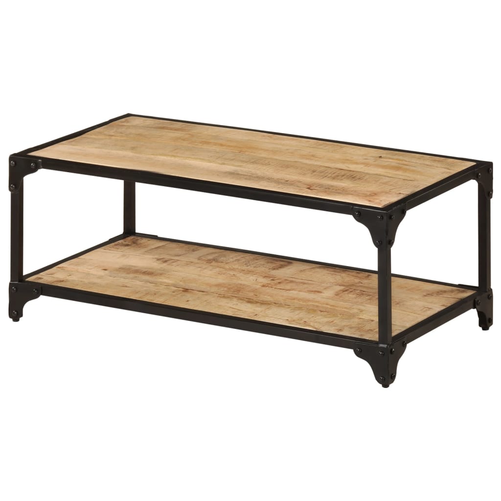 Couchtisch 40x40x36 cm Raues Mango-Massivholz