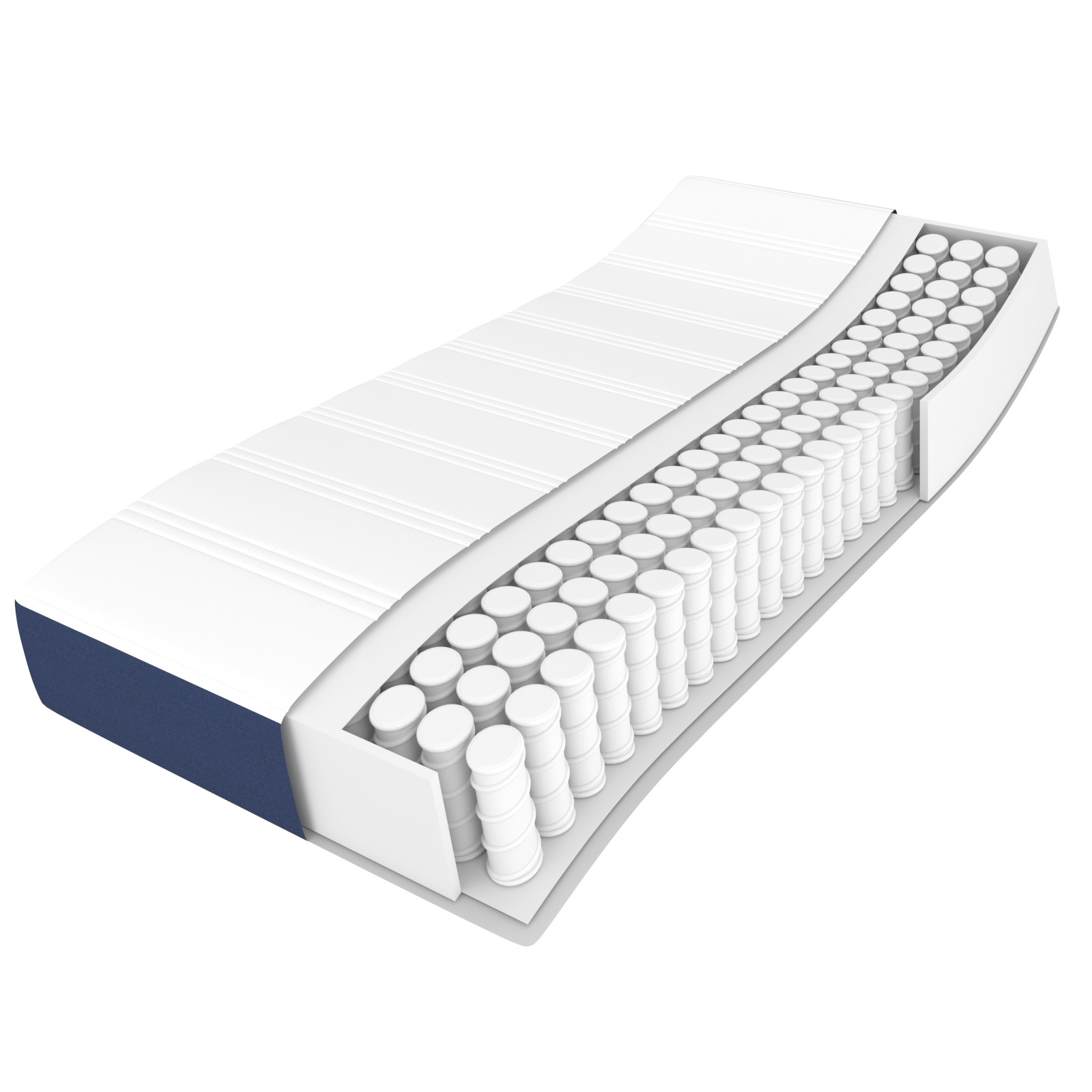 Taschenfederkernmatratze Mittel Hellgrau 80x200x20 cm Stoff