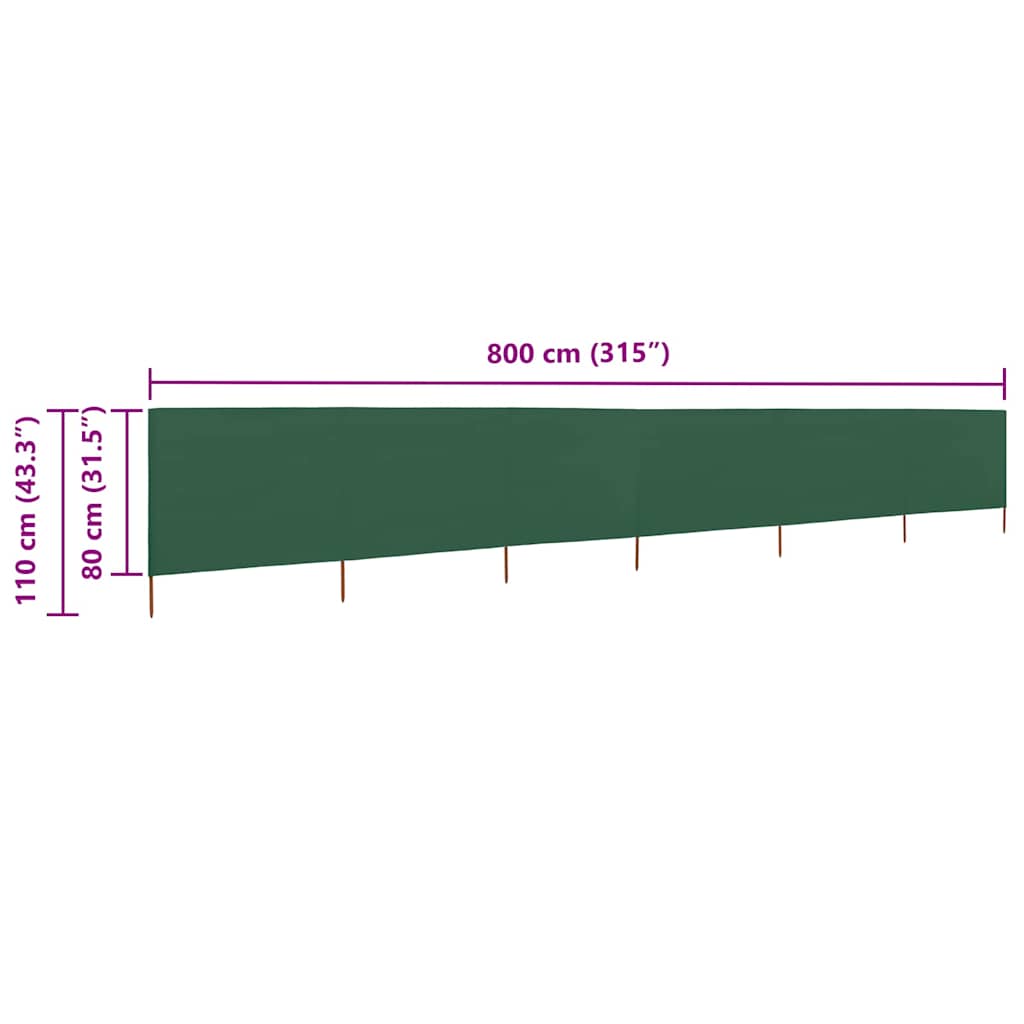 3-teiliges Windschutzgewebe 400 x 120 cm Weiß