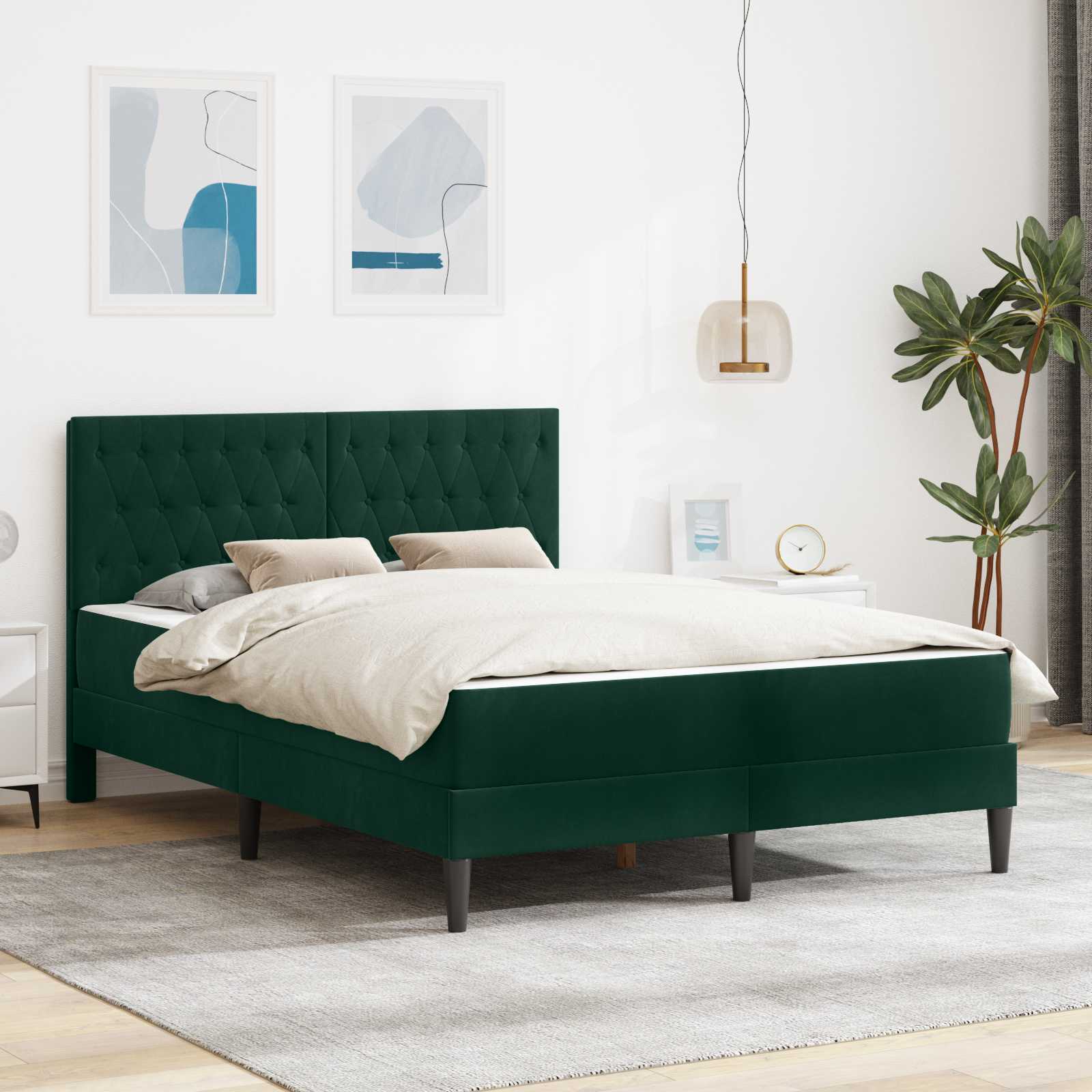 Bettgestell mit Matratze mit Kopfteil Hellgrau 80 x 200 cm Samt