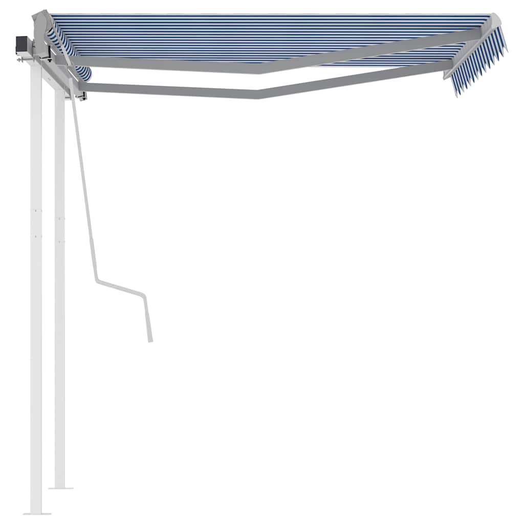 Markise Manuell Einziehbar mit Pfosten 3x2,5 m Creme