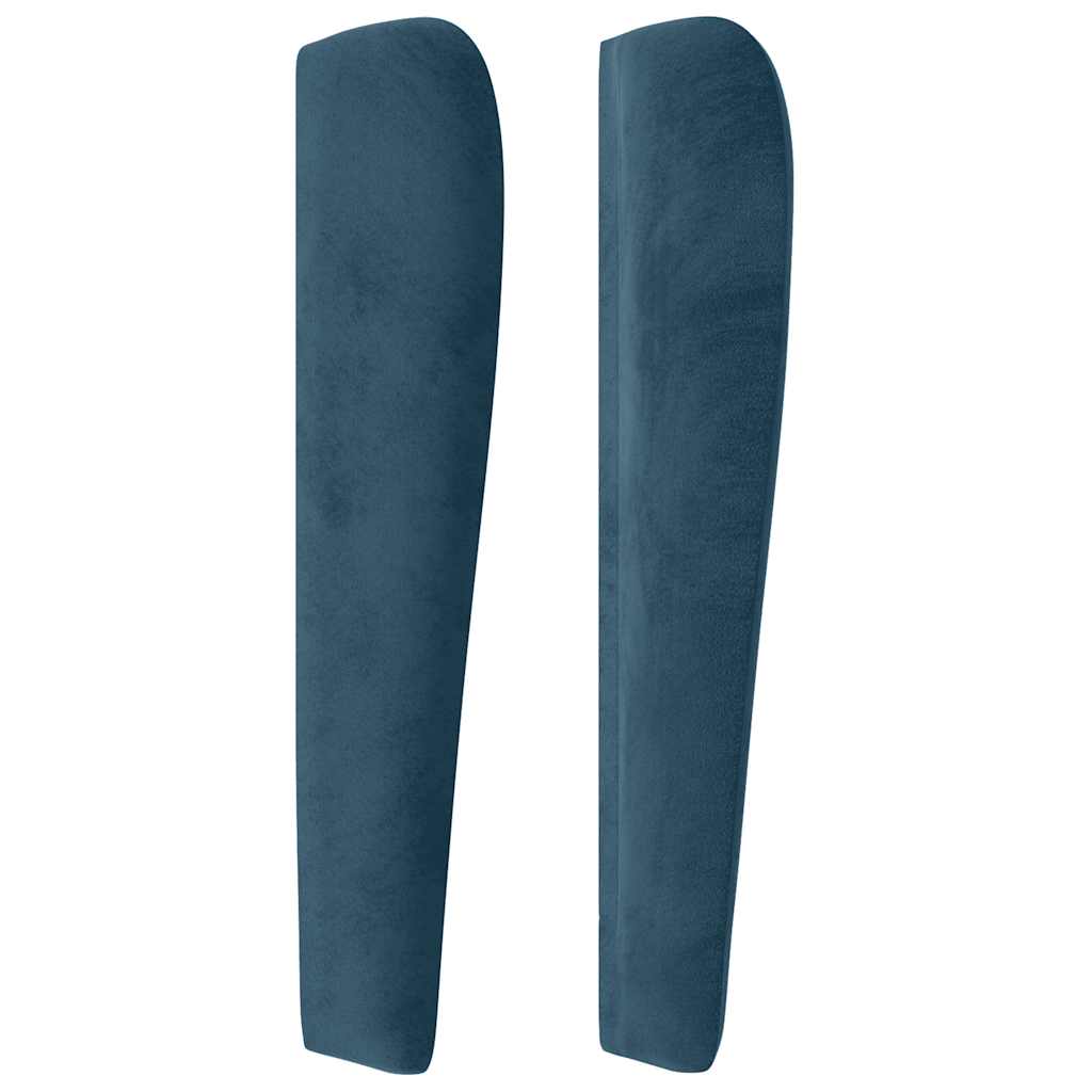 Kopfteil mit Ohren Dunkelblau 93x23x78/88 cm Samt