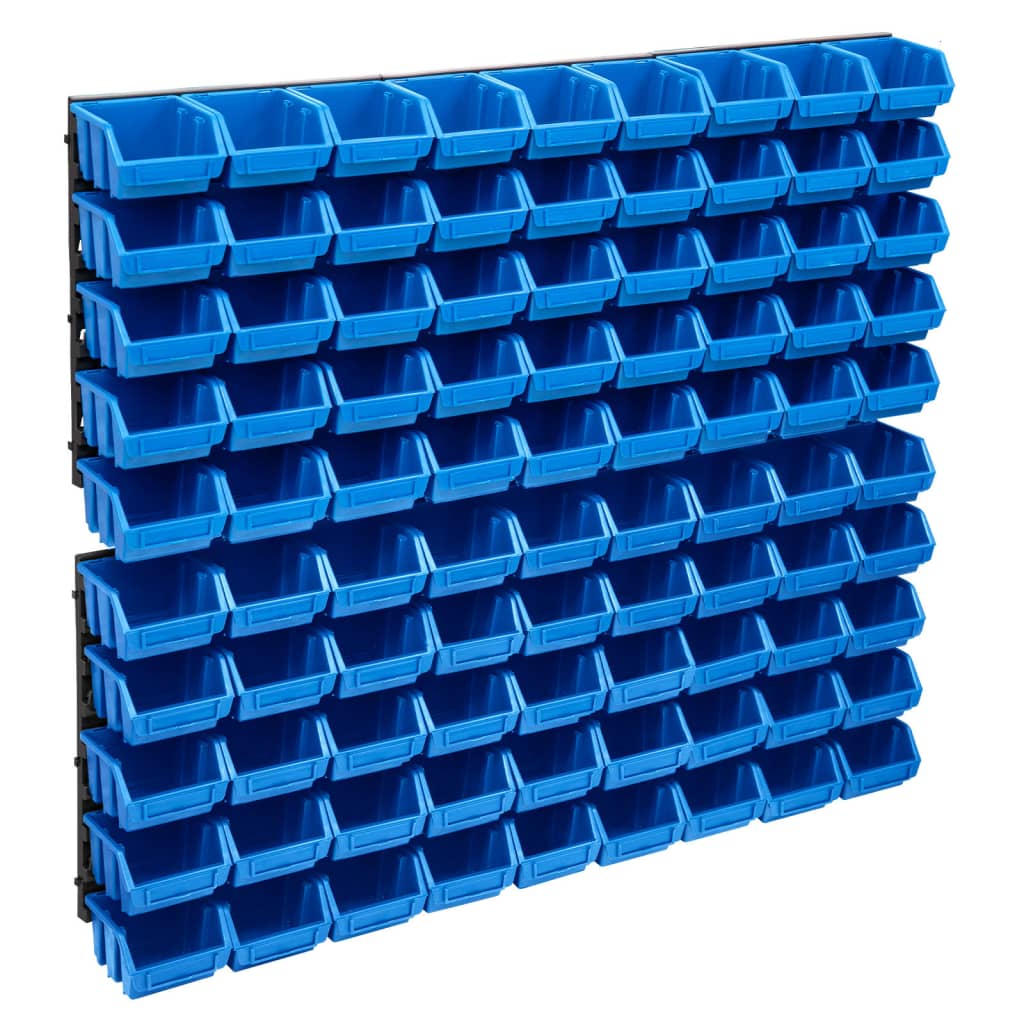 96-tlg. Behälter-Set für Kleinteile mit Wandplatten Rot Schwarz