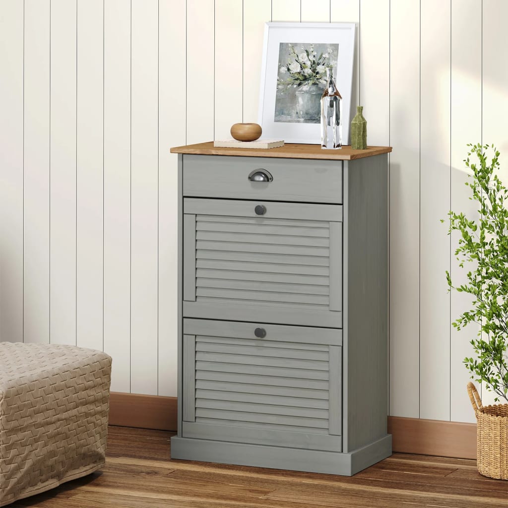 Schuhschrank VIGO 60x35x96 cm Weiß Massivholz Kiefer