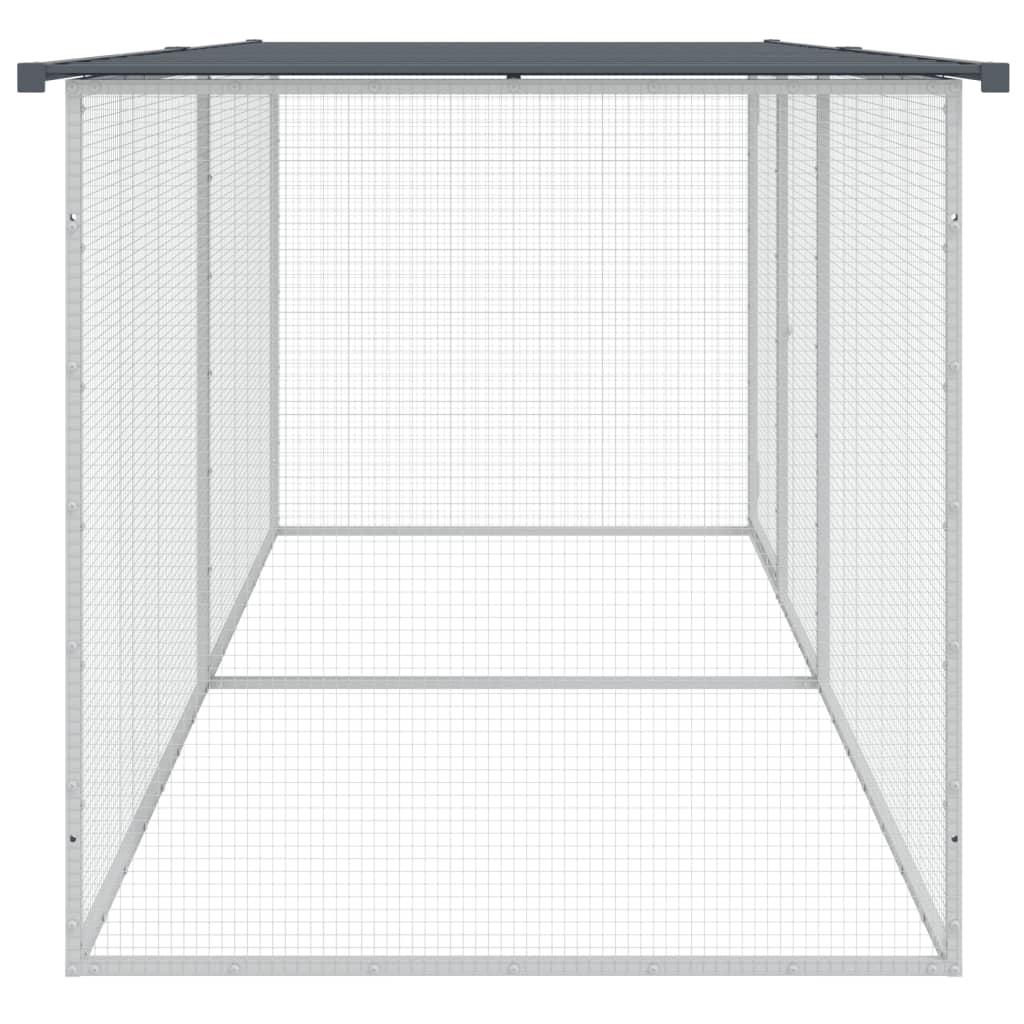 Hühnerkäfig mit Dach Anthrazit 203x98x90 cm Verzinkter Stahl