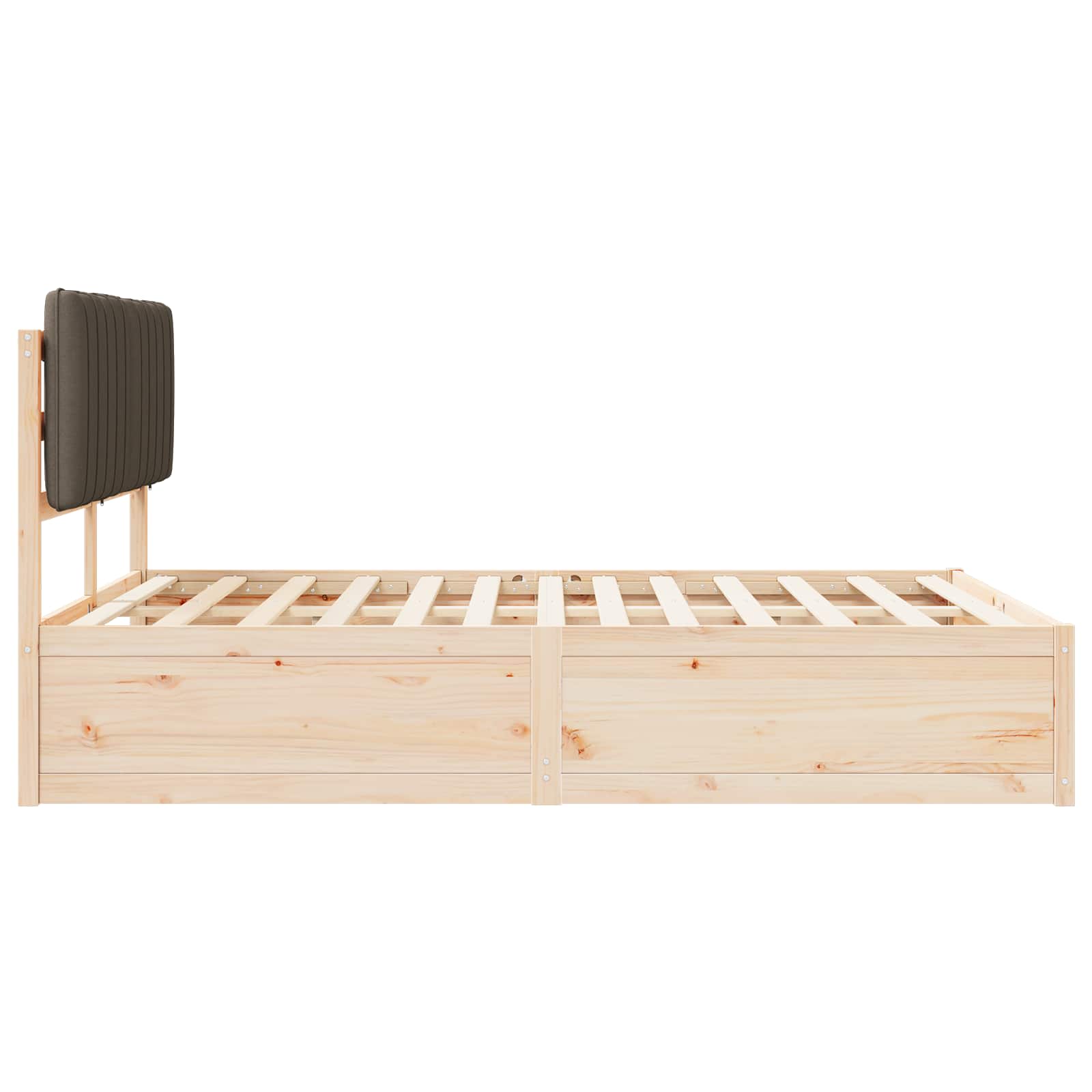 Bettgestell mit gepolstertem Kopfteil Hellgrau 200 x 200 cm
