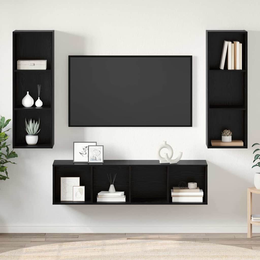 3-tlg. TV-Schrank-Set Weiß Holzwerkstoff