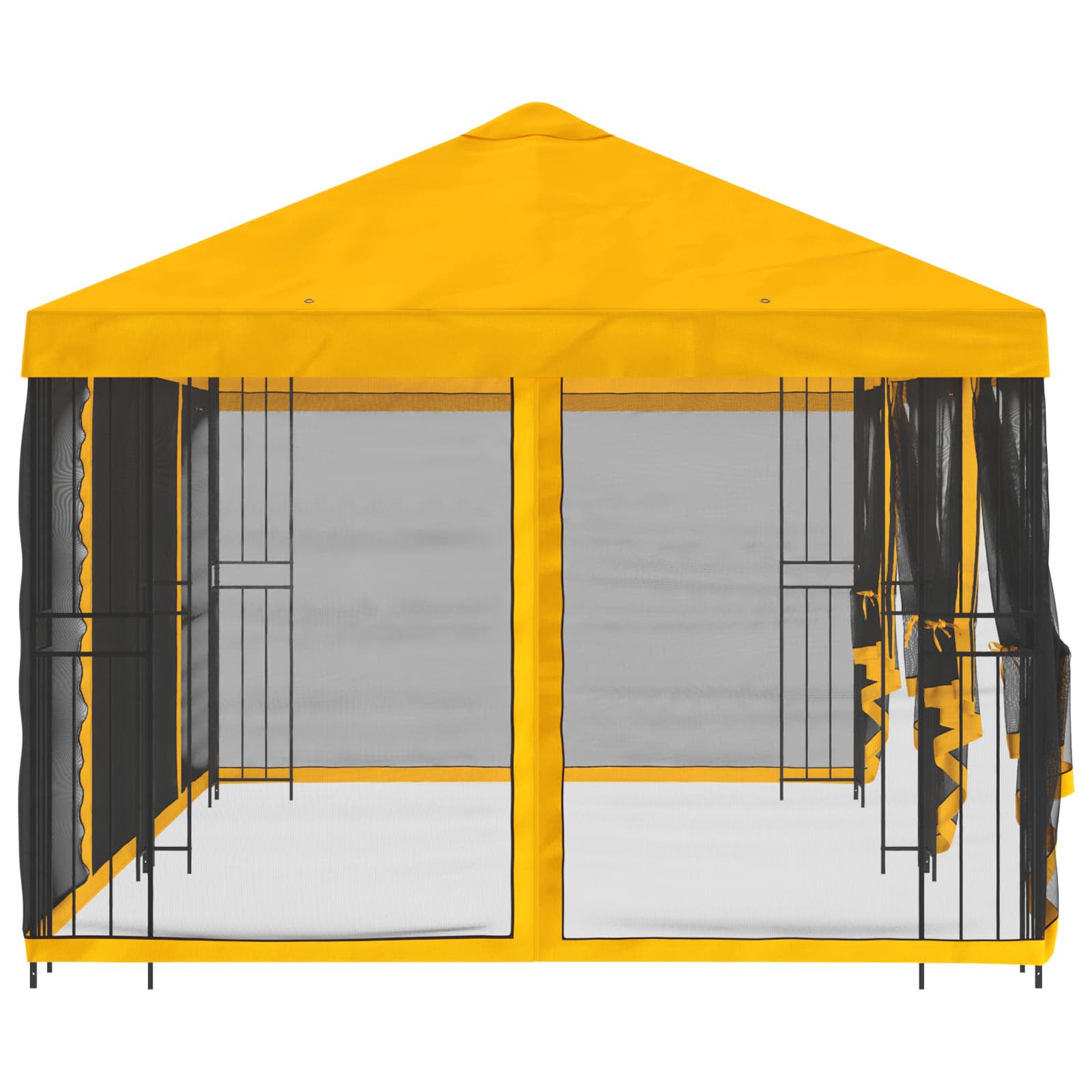 Pavillon mit Seitenwänden 6 x 3 m Beige Polyester und Stahl 190