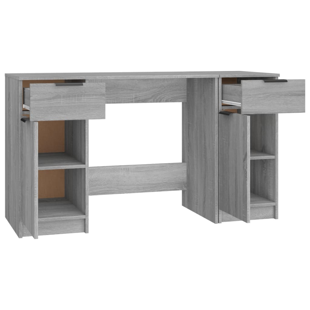 Schreibtisch mit Beistellschrank Weiß Holzwerkstoff