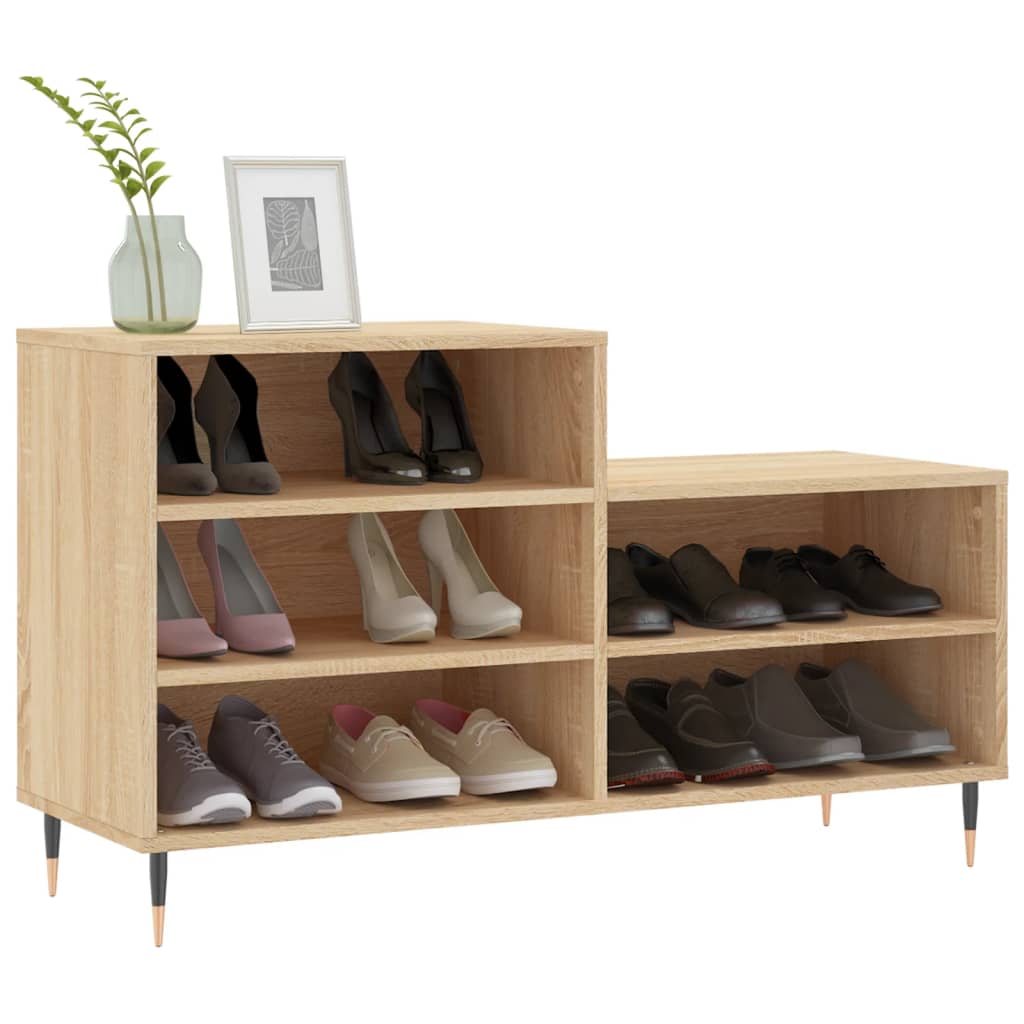 Schuhregal Schwarz 102x36x60 cm Holzwerkstoff