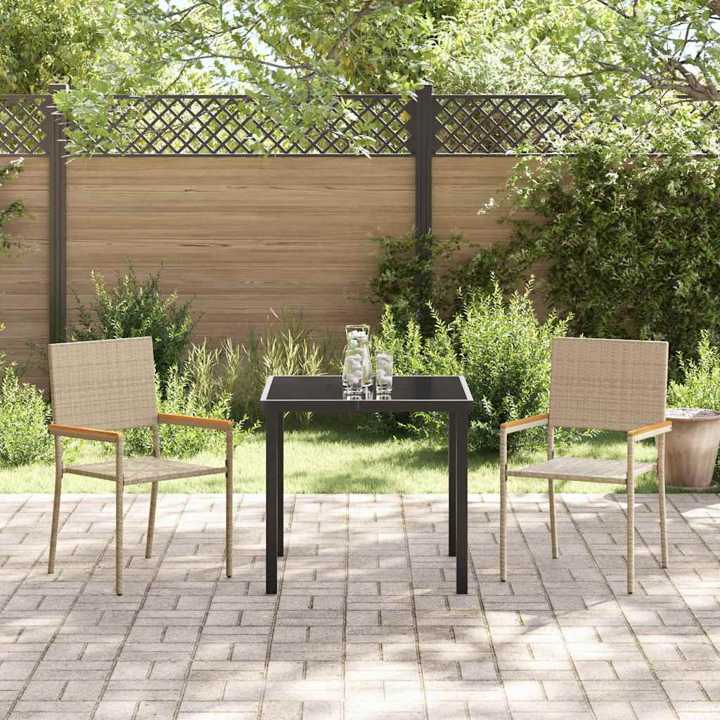Garten Stapelstühle 4 pcs Braun und Schwarz 54 x 56 x 90 cm