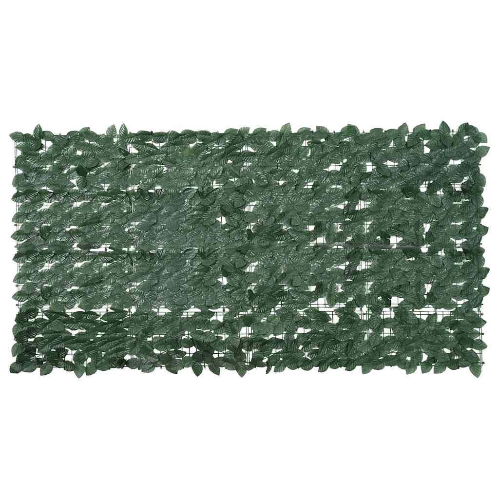Balkon-Sichtschutz mit Dunkelgrünen Blättern 300x75 cm