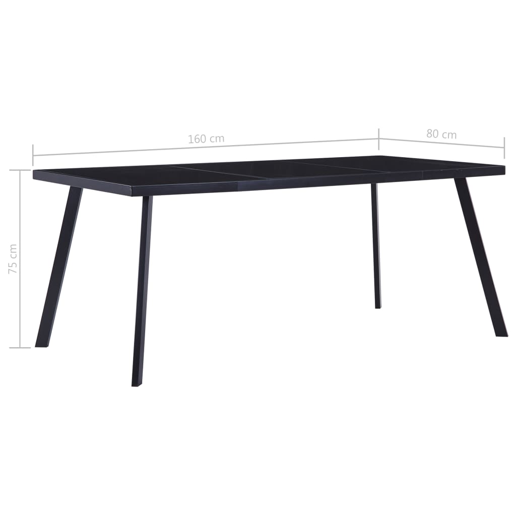 Esstisch Schwarz 140 x 70 x 75 cm Hartglas