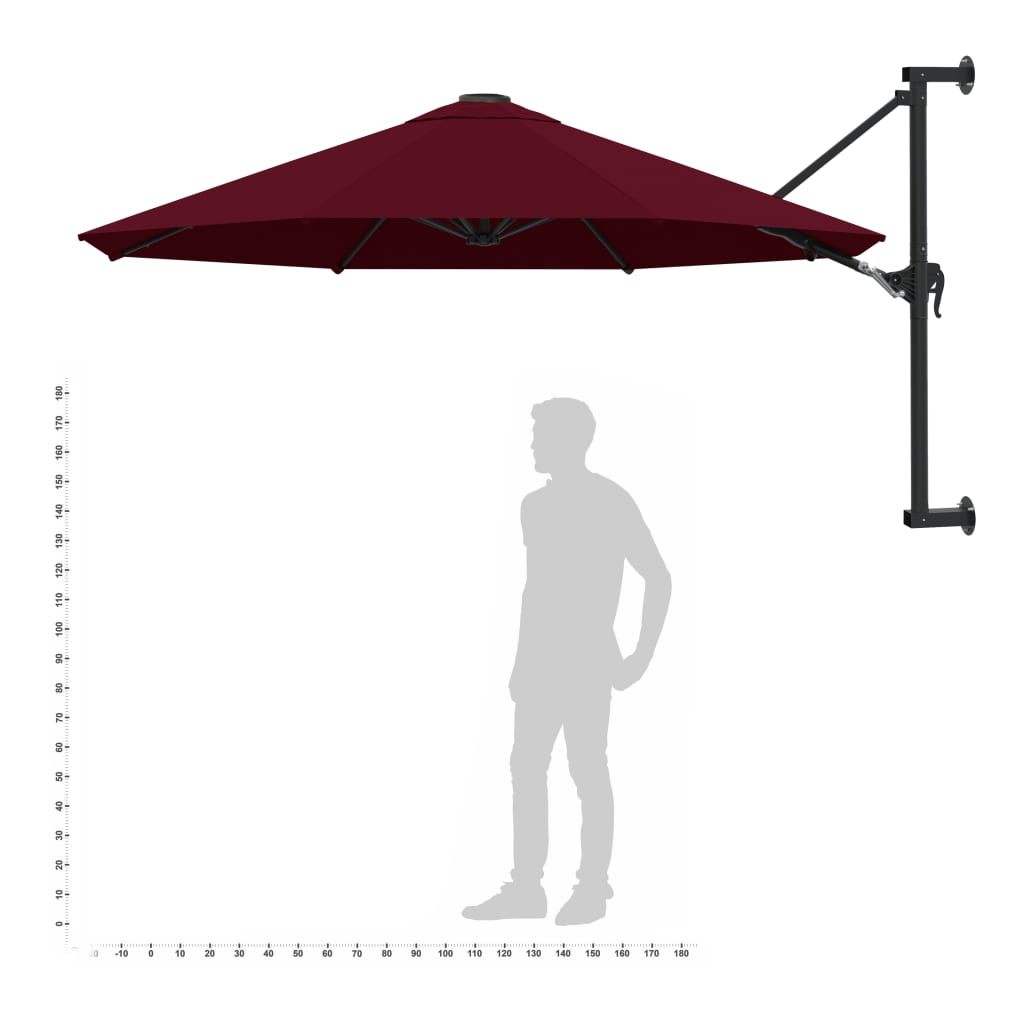 Sonnenschirm zur Wandmontage mit Metall-Mast 300 cm Sandweiß