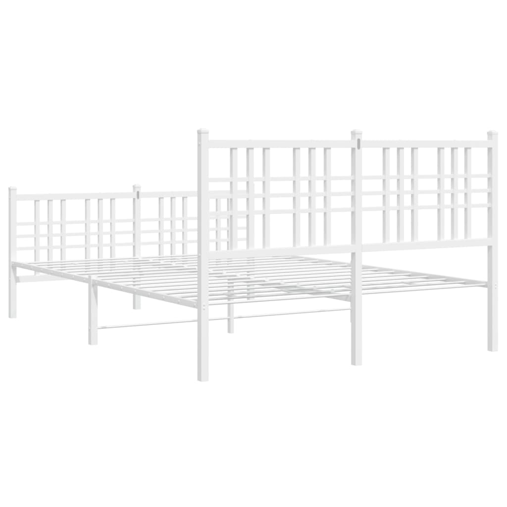 Bettgestell mit Kopf- und Fußteil Metall Schwarz 90x200 cm