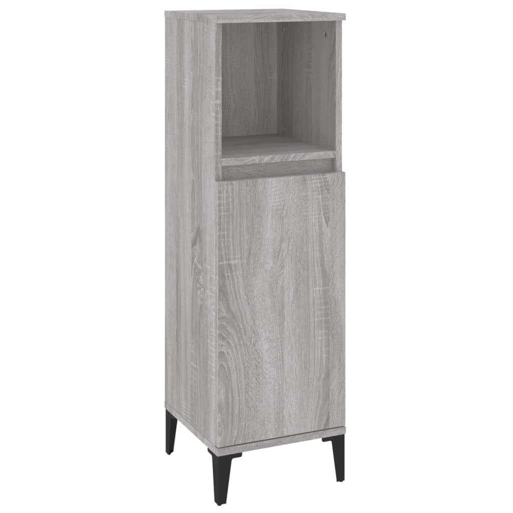 Badschrank Weiß 30x30x100 cm Holzwerkstoff
