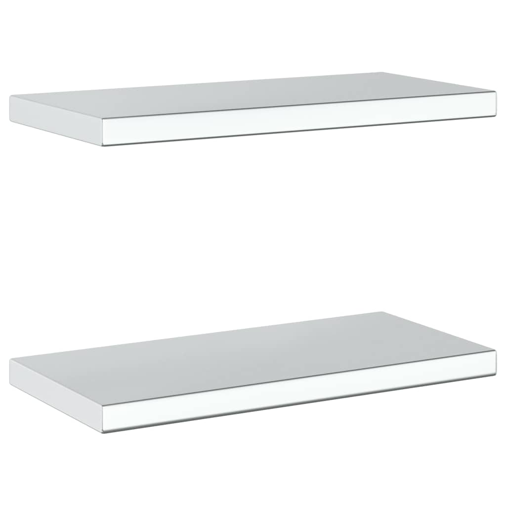 Wandregale 2 Stk. 100x40 cm Silbern Edelstahl