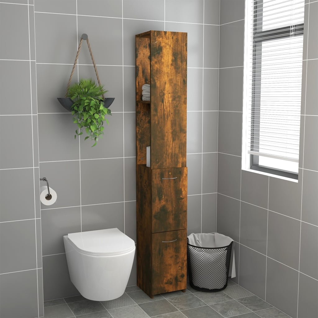 Badschrank Weiß 25x26,5x170 cm Holzwerkstoff