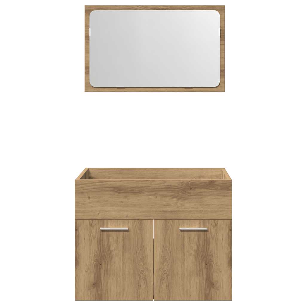 2-tlg. Badmöbel-Set Weiß Holzwerkstoff