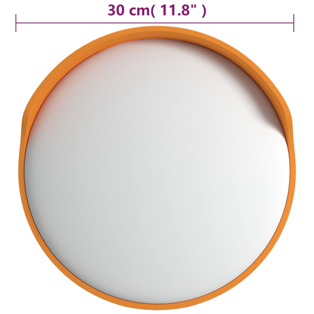 Konvexer Verkehrsspiegel für den Außenbereich Schwarz Ø45 cm Polycarbonat