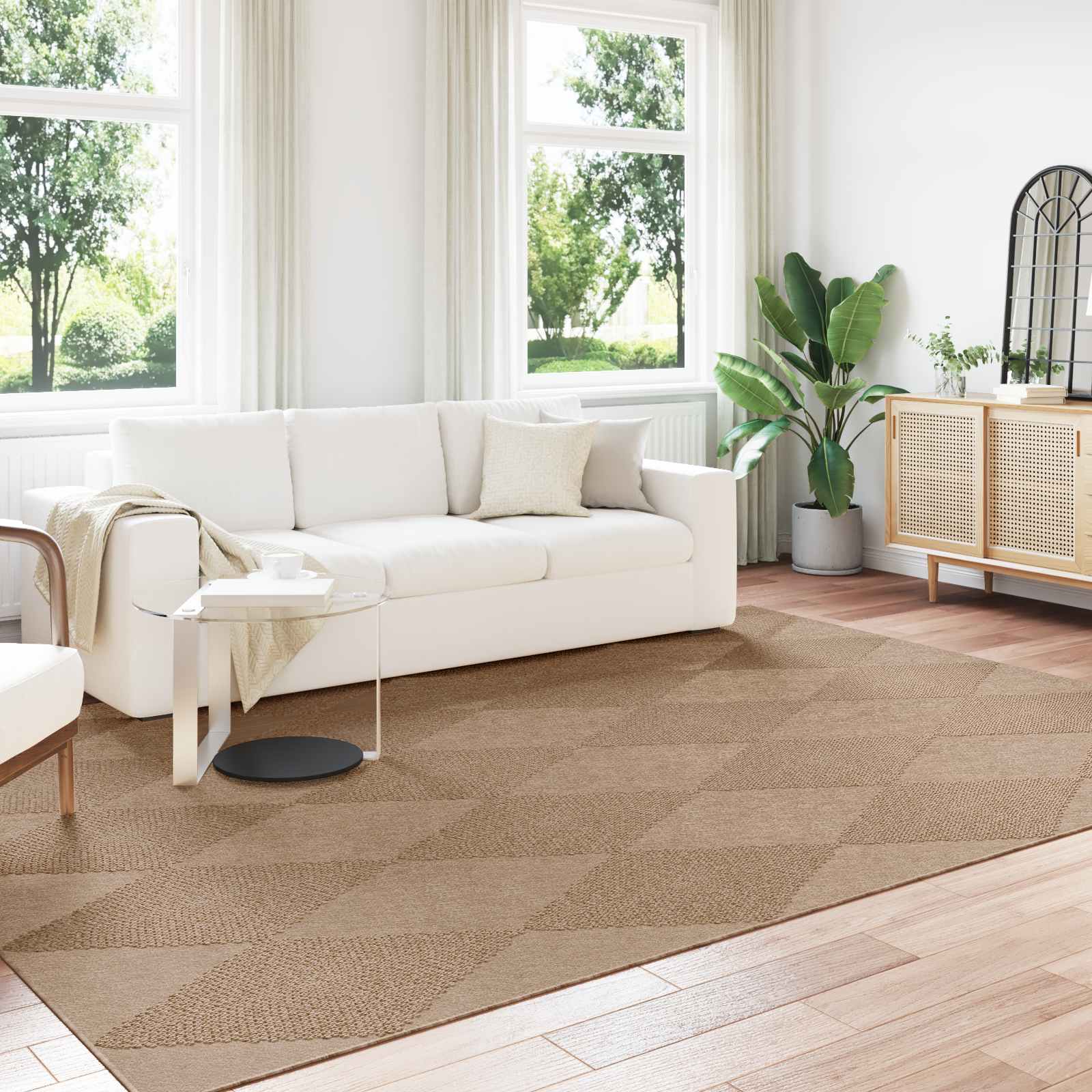 Bereichsteppiche Rechtwinklig AGIRA Natur 150 x 80 cm Polyester
