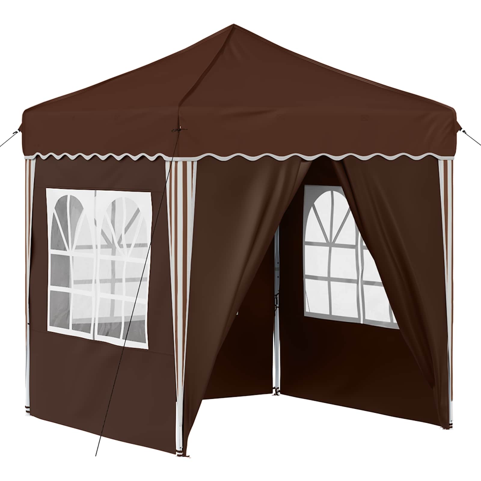 Pop-up Partyzelt 195 x 195 x 245 cm Creme Oxford-Stoff