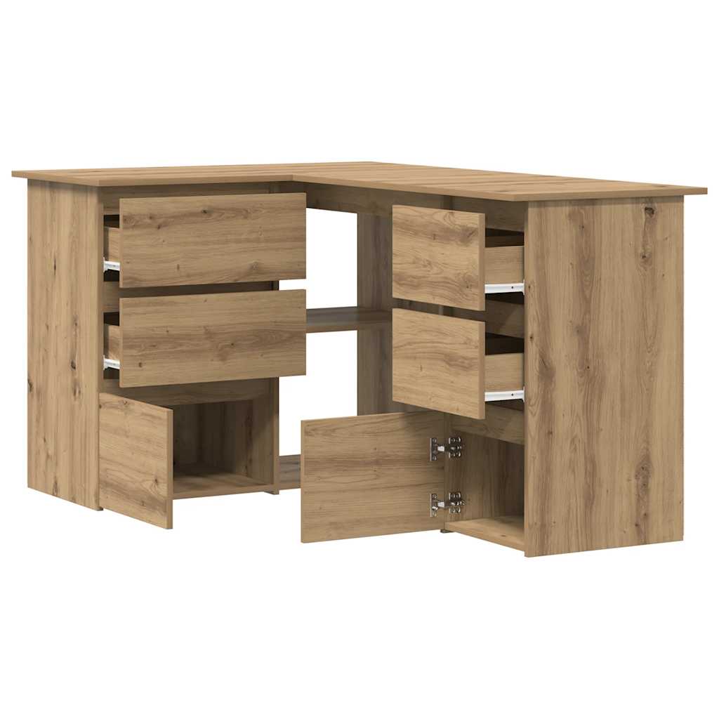 Eckschreibtisch Weiß 145x100x76 cm Holzwerkstoff