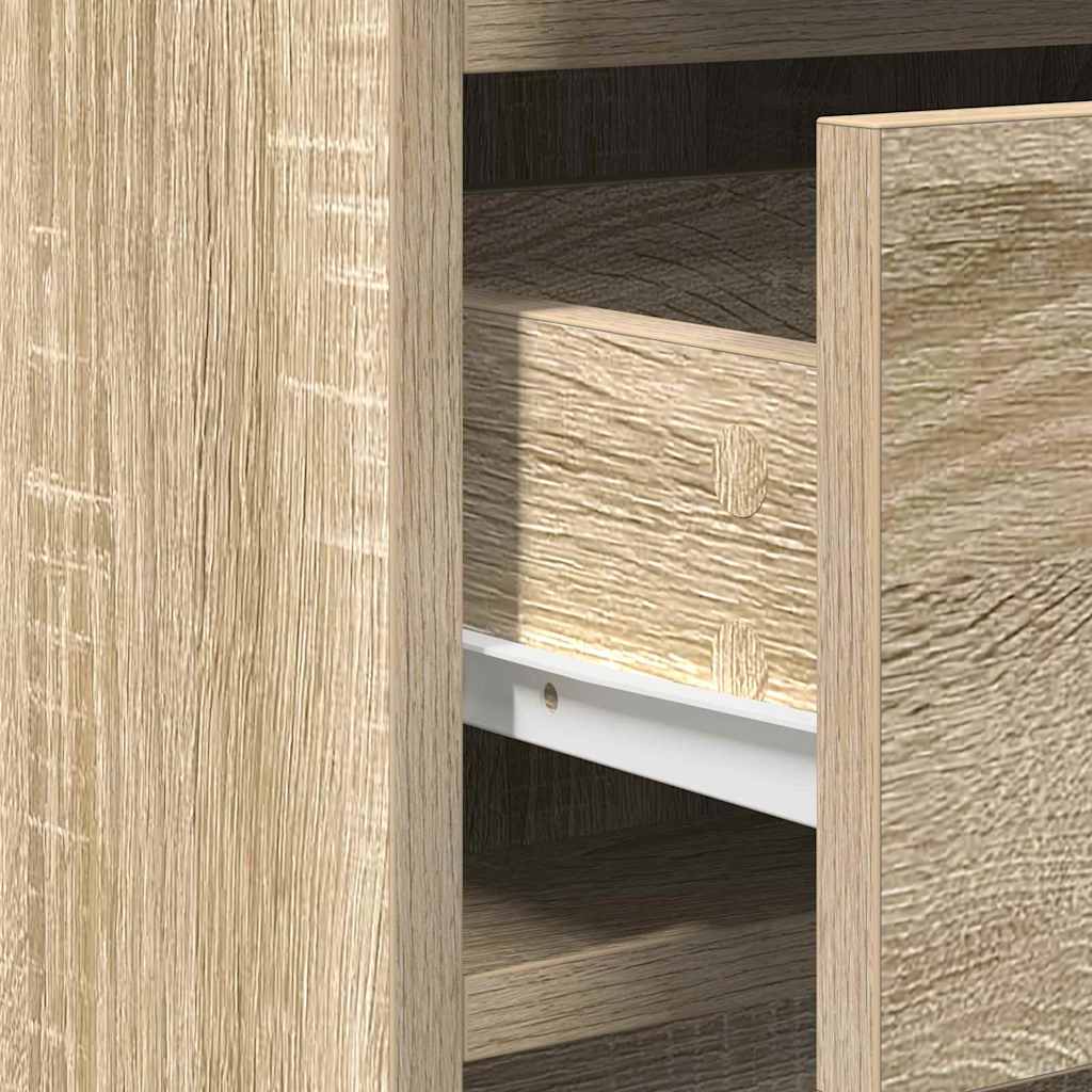 Schminktisch mit Spiegelbeleuchtung 3 pcs Weiß Holzwerkstoff