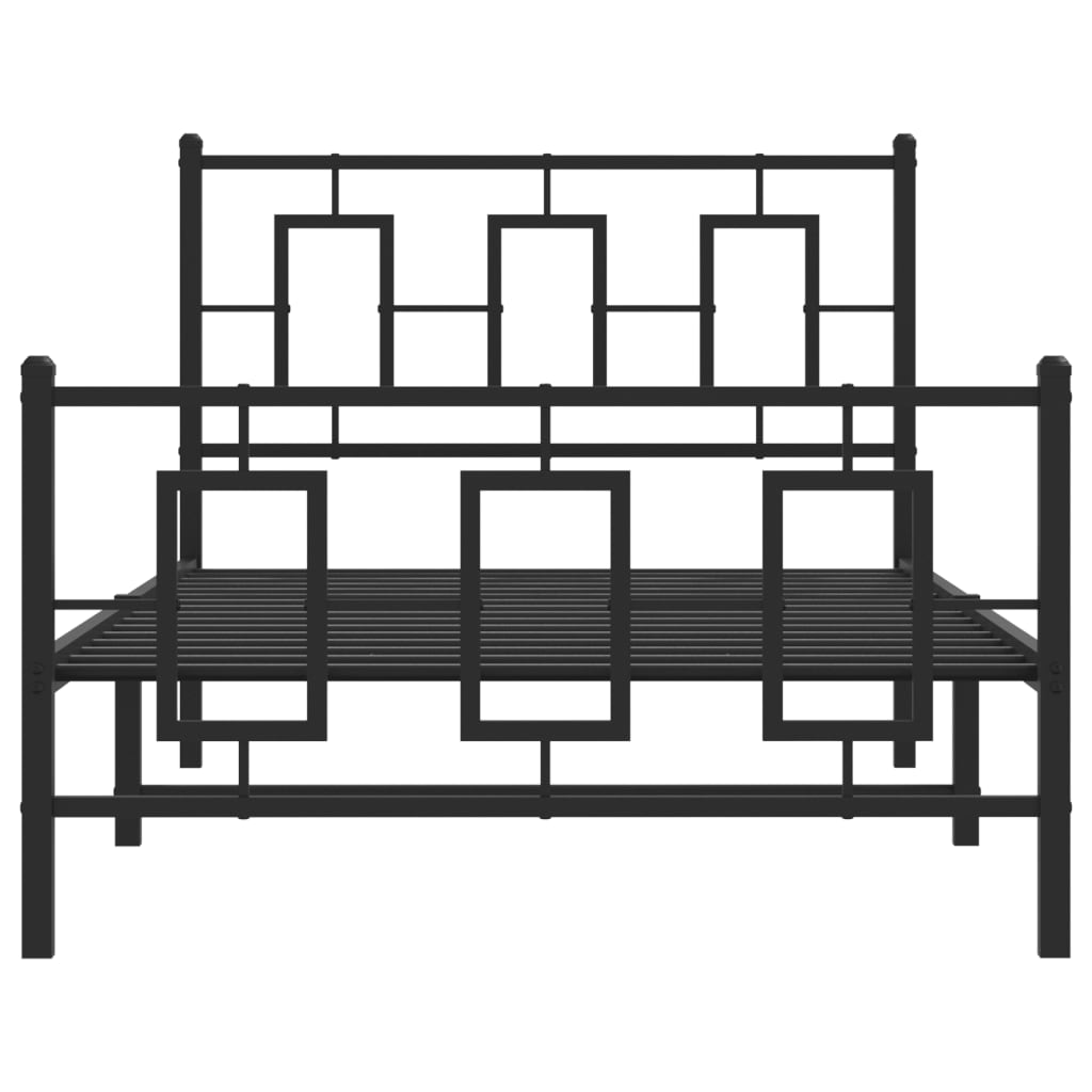 Bettgestell mit Kopf- und Fußteil Metall Weiß 180x200 cm