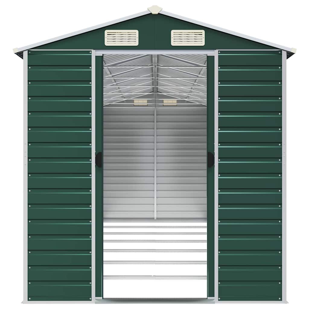 Gerätehaus Grün 191x130x198 cm Verzinkter Stahl