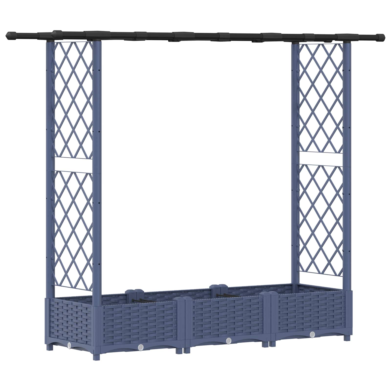 Hochbeet mit Rankgitter und Dach Braun 124 x 40 x 123 cm PP