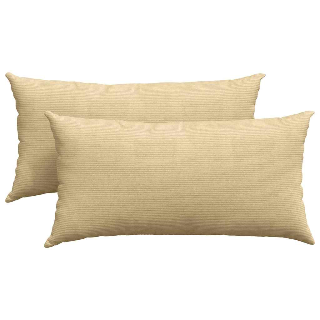 Sofakissen 2 Stück Hellgrau 50 x 30 cm Cordstoff