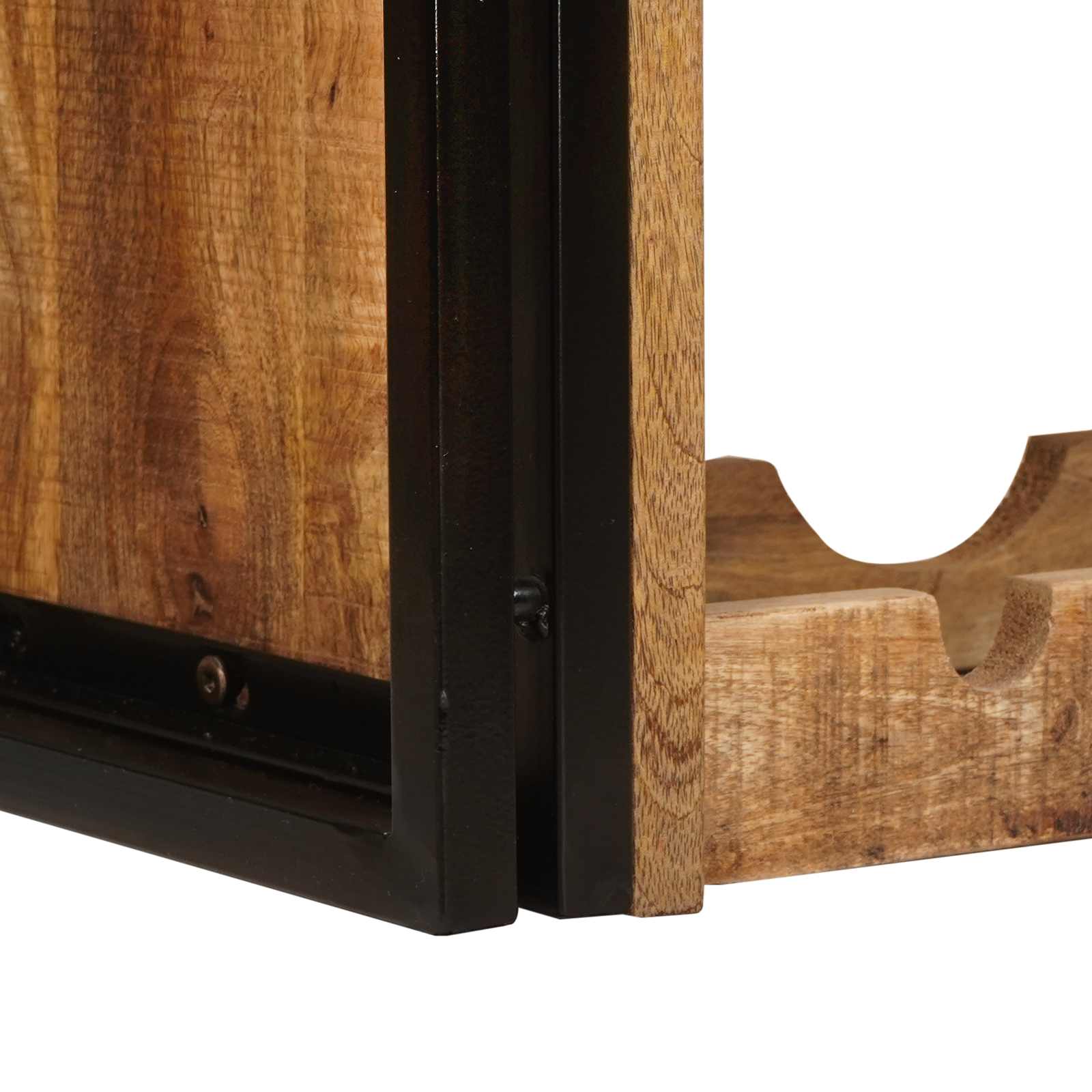 Weinregal Braun 60 x 45 x 33 cm Massives grobes Mangoholz