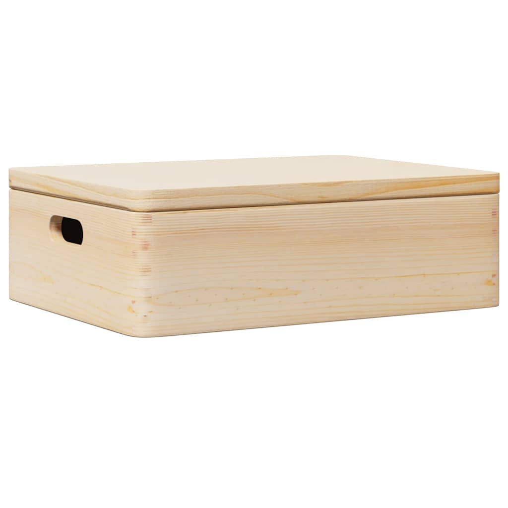 Holzkiste mit Deckel 40x30x13 cm Massivholz Kiefer