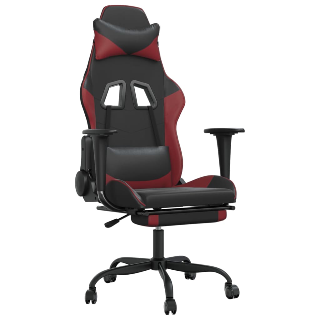 Gaming-Stuhl mit Massagefunktion Schwarz und Rot Kunstleder