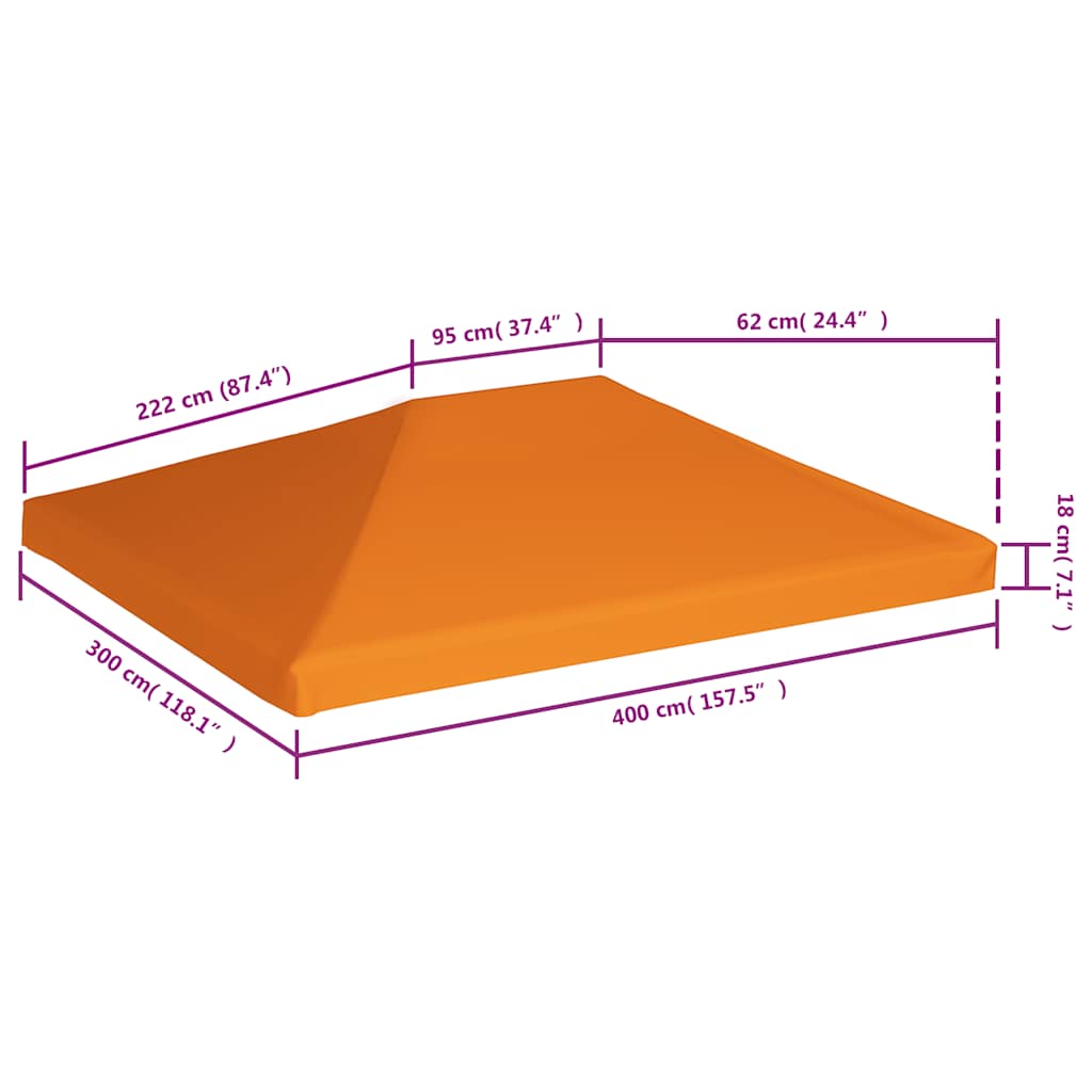 Pavillondach 310 g/m² 4x3 m Cremeweiß